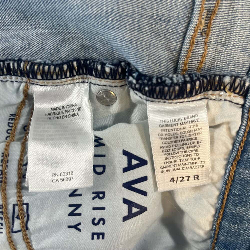Lucky Brand Bridgette Mid-Rise Button Fly Skinny Jeans 27x28 - Picture 7 of 8